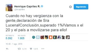 CAPRILES TWEET 1