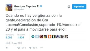 CAPRILES TWEET 1