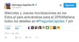 CAPRILES TWEET 2