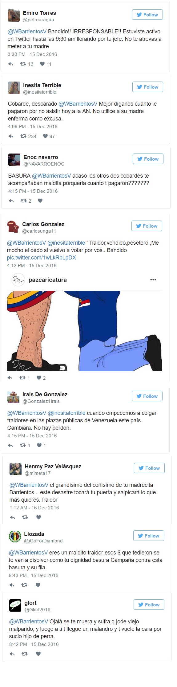 Barrientos Vía: Twitter