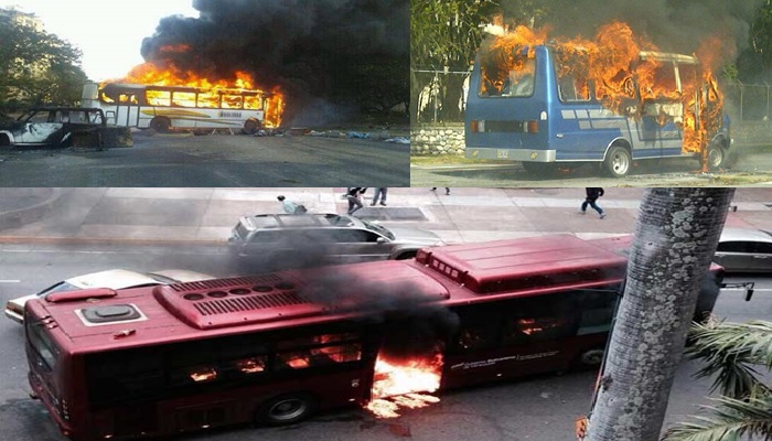 Transporte protestas violentas