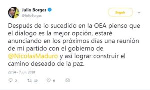 Julio Borges anuncia dialogo