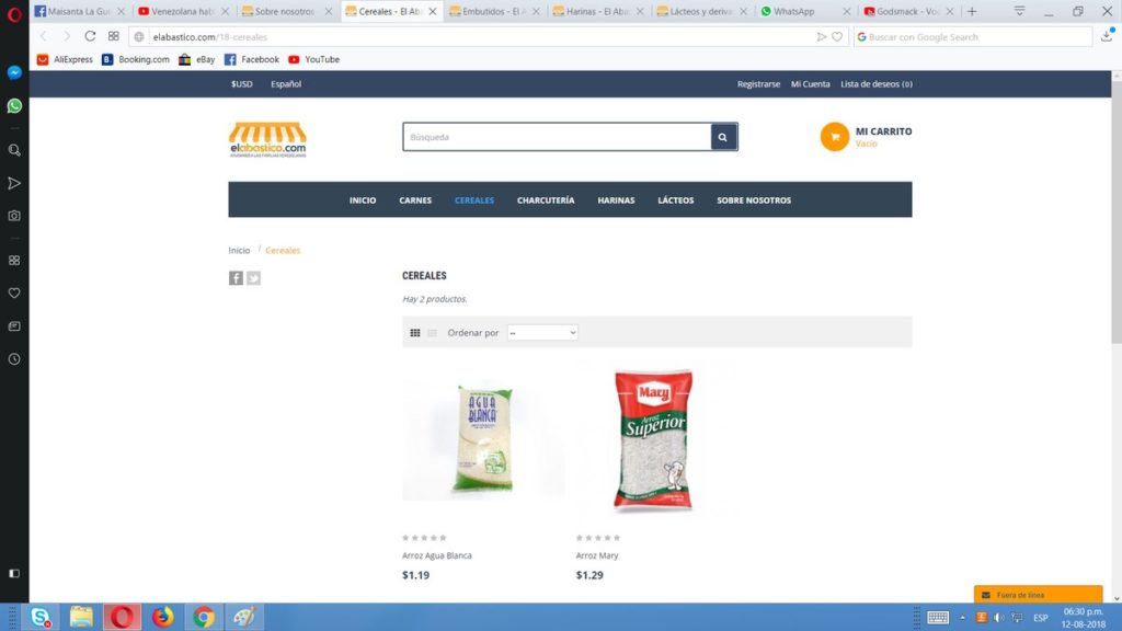 Página web - Alimentos