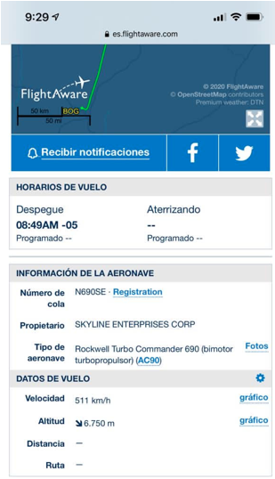 Avión de empresa que llevó a Leopoldo López a Bogotá estuvo involucrado en narcotráfico en 2018 Captura-de-pantalla-2020-12-12-a-las-12.33.05-p.-m.
