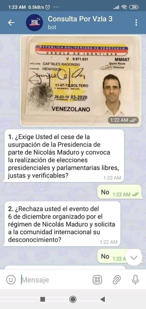 Usurparon identidad de Capriles