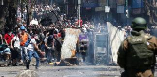 Fuertes protestas en Valparaíso en medio de discurso de Sebastián Piñera