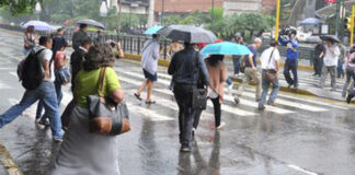 INAMEH emite aviso meteorológico para todo el país por fuertes lluvias